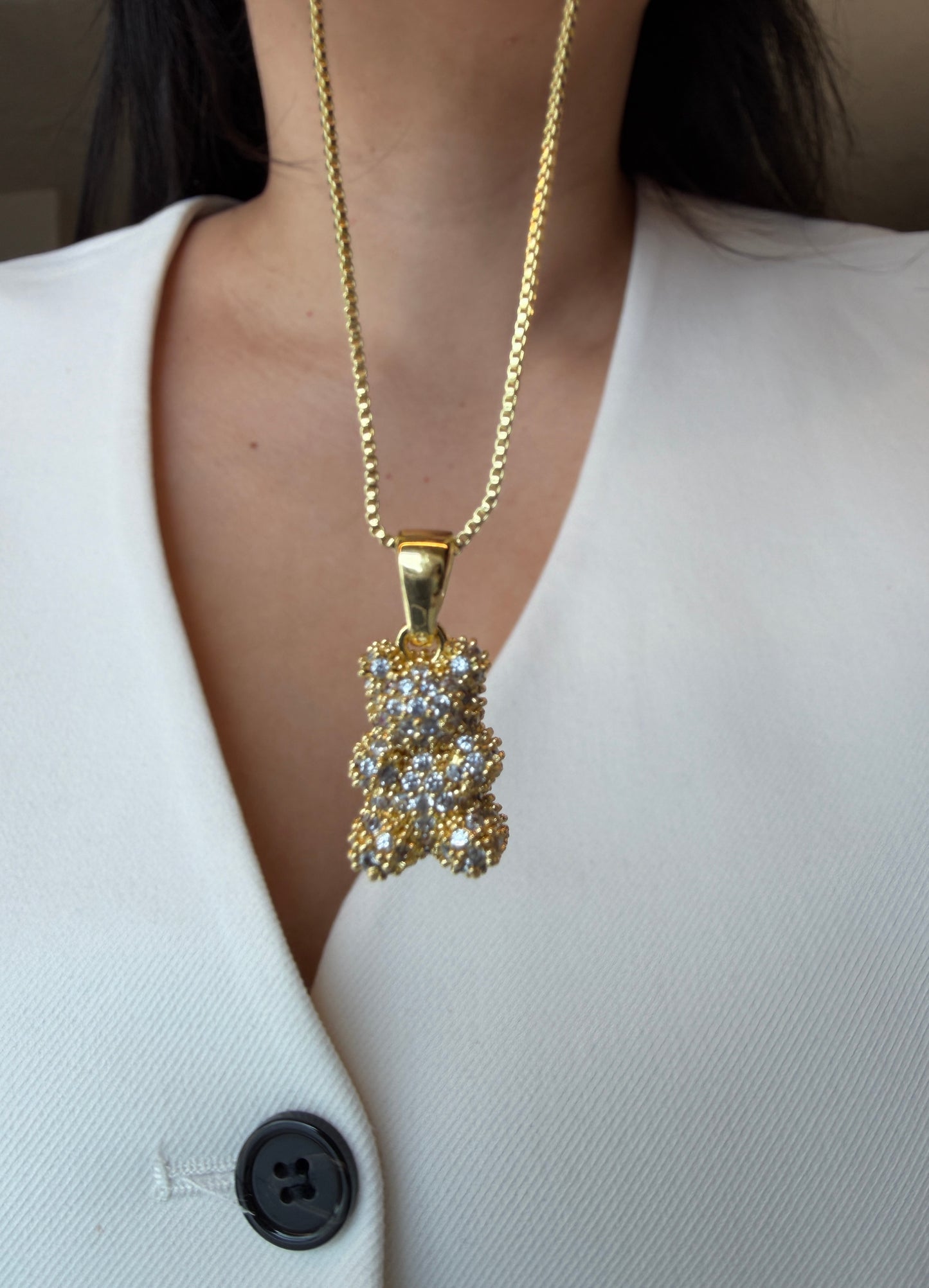 Crystal Teddy Necklace