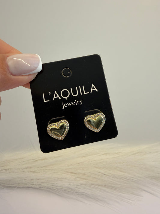 Gold Heart Earrings