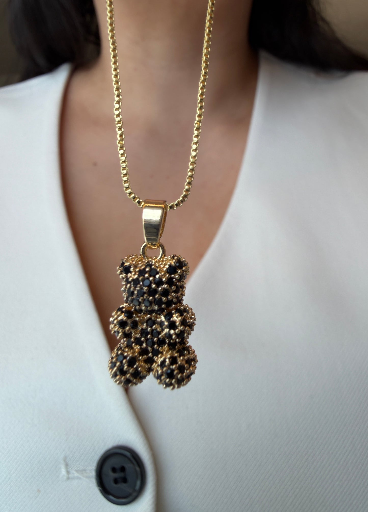 Crystal Teddy Necklace