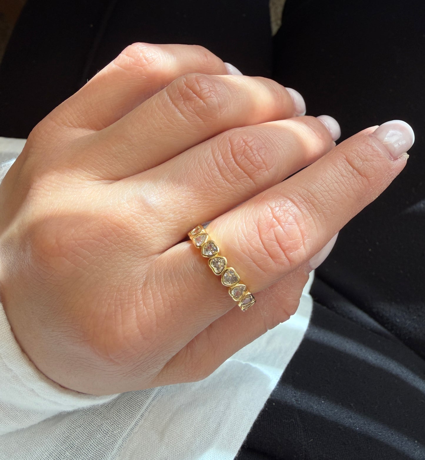 Golden Hearts Adjustable Ring