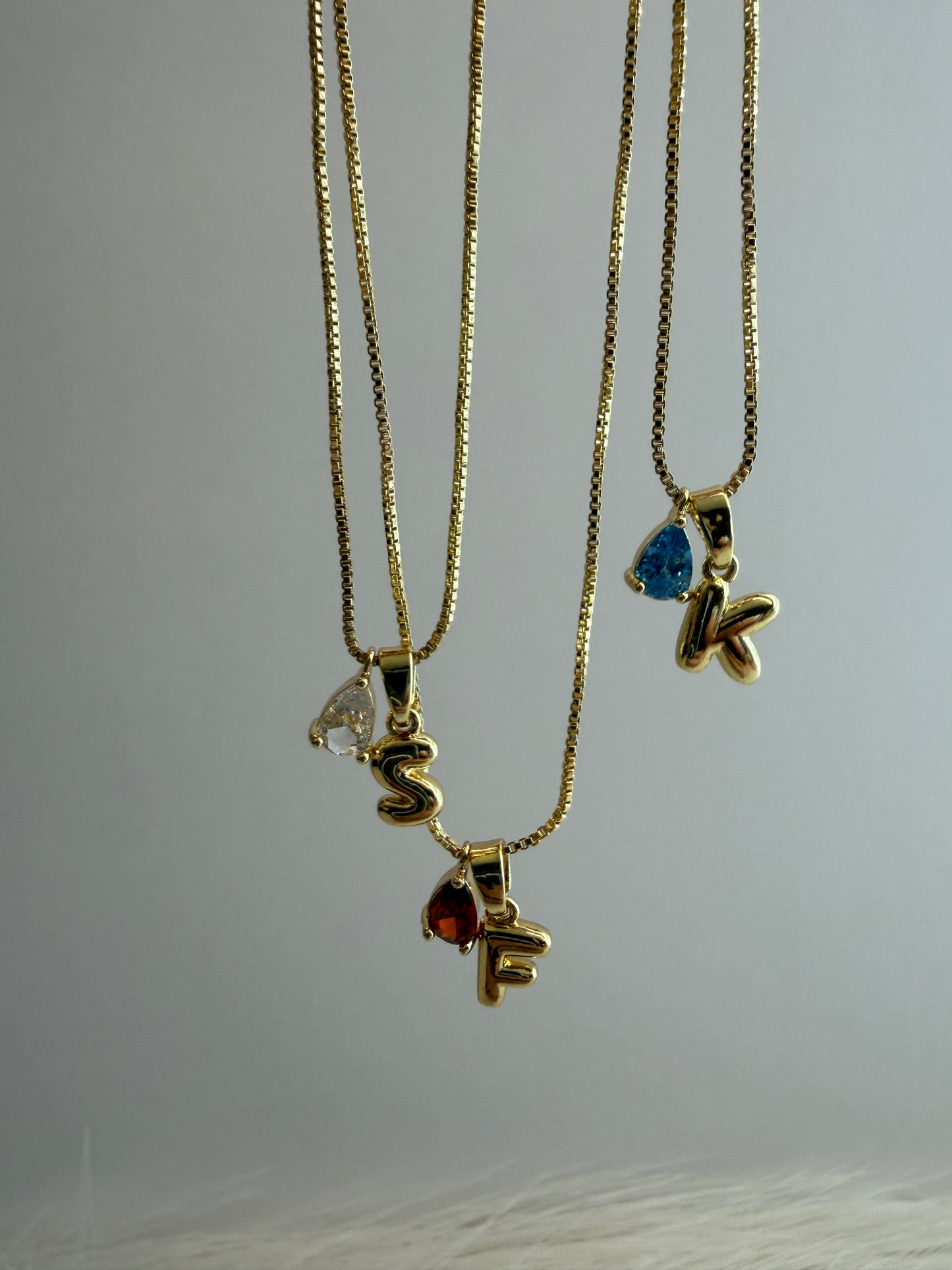 Birthstone Initial Necklace
