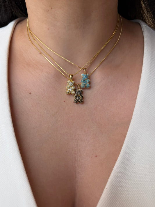 Crystal Teddy Necklace