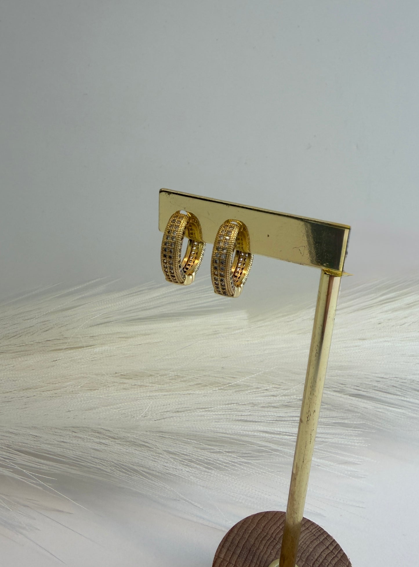 Golden Pavé Hoops