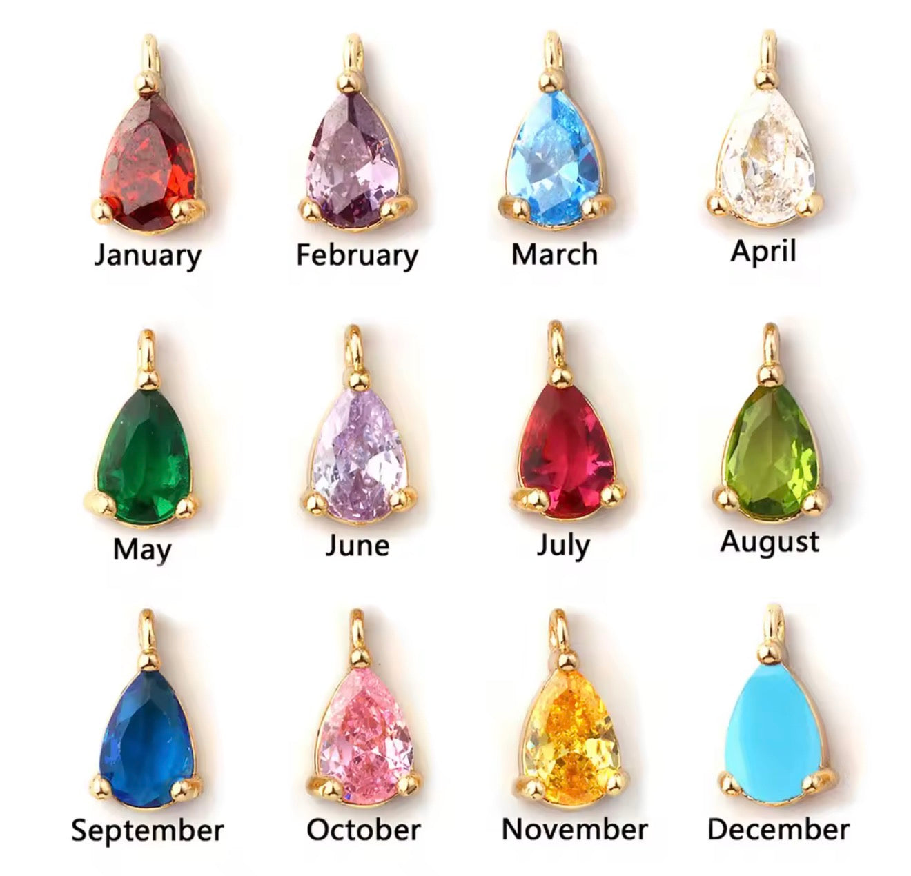 Birthstone Initial Necklace