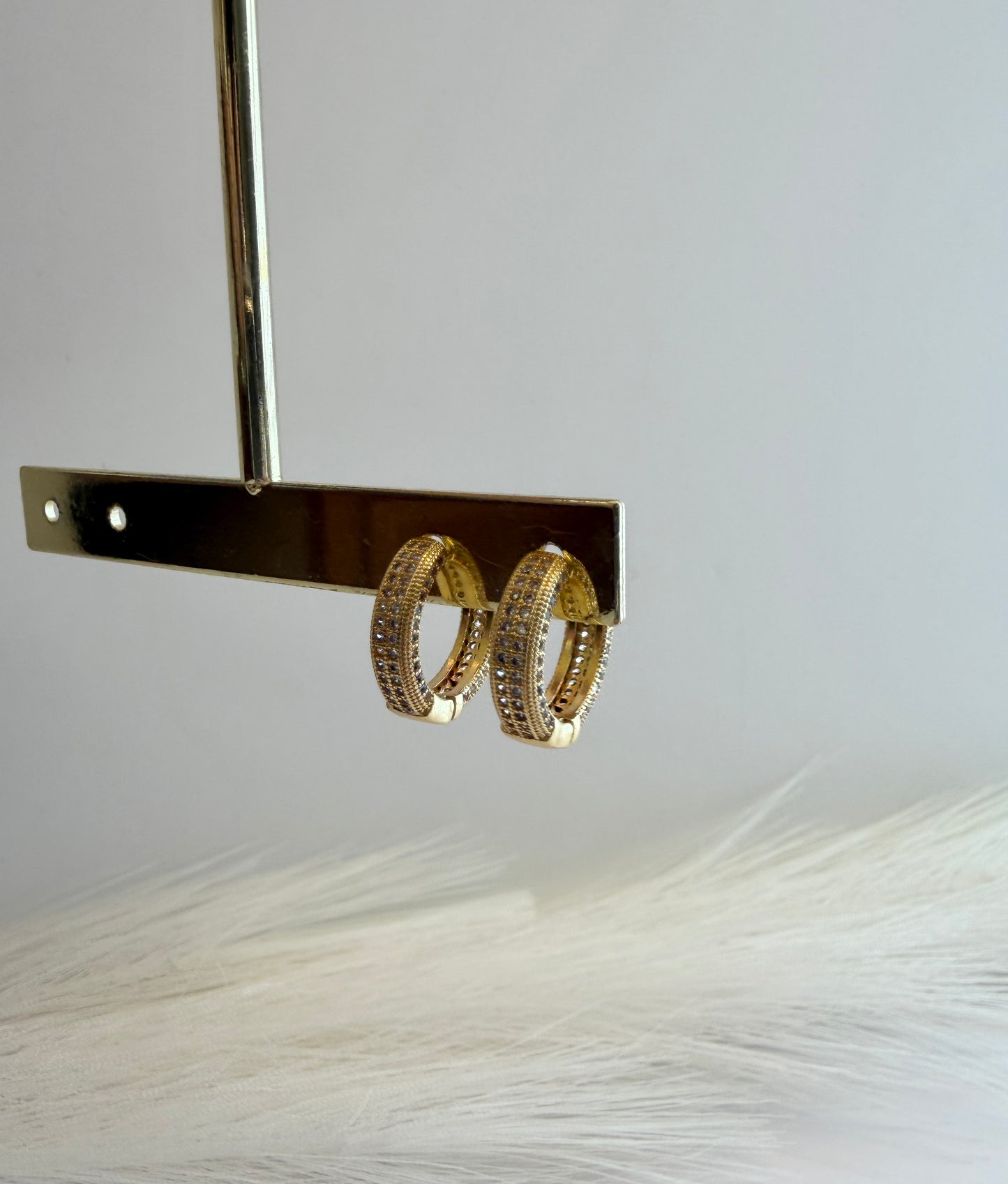 Golden Pavé Hoops