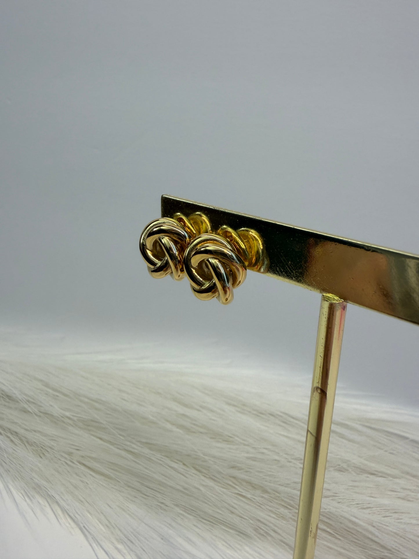 Golden Knot Stud Earrings