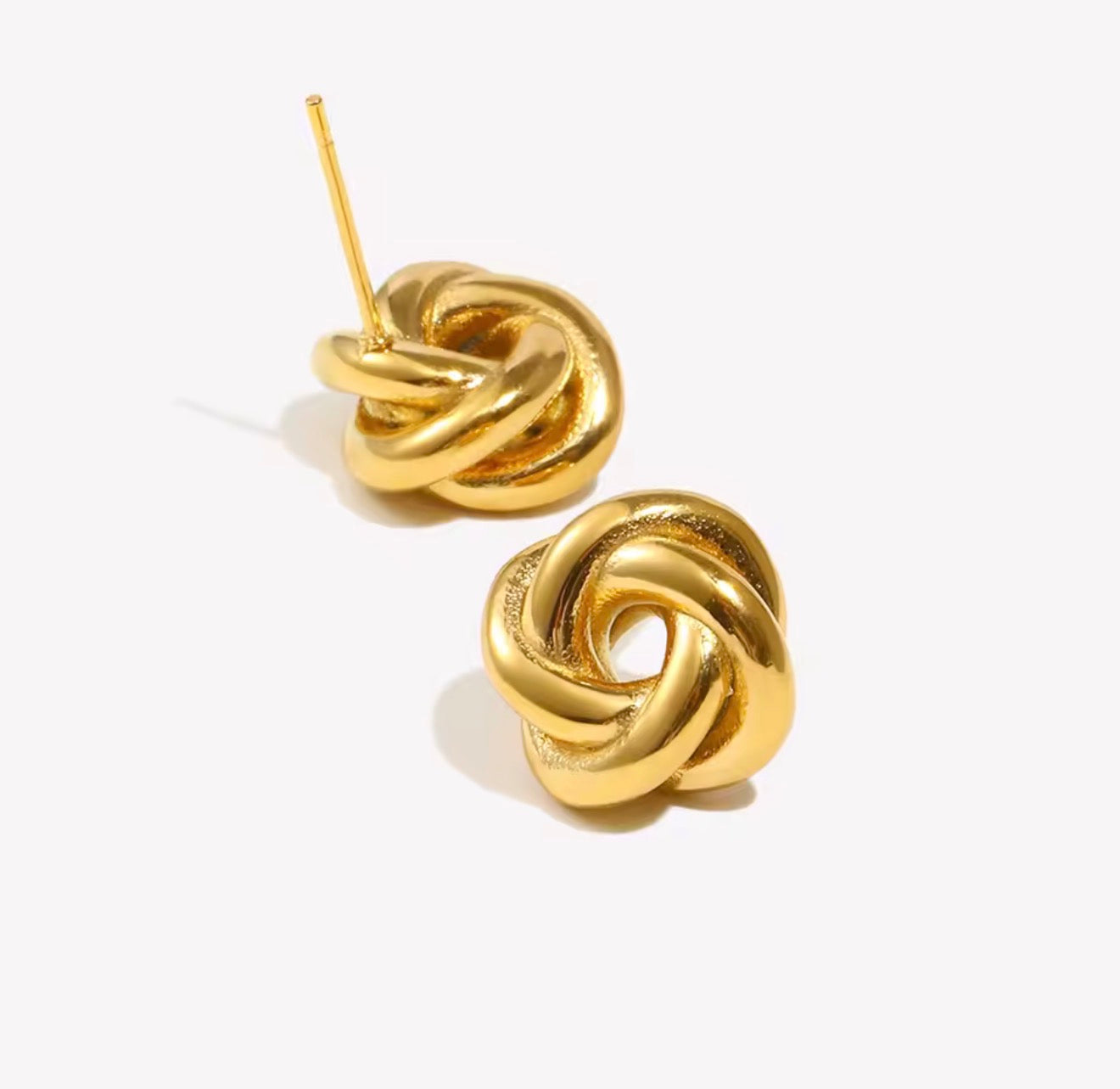 Golden Knot Stud Earrings