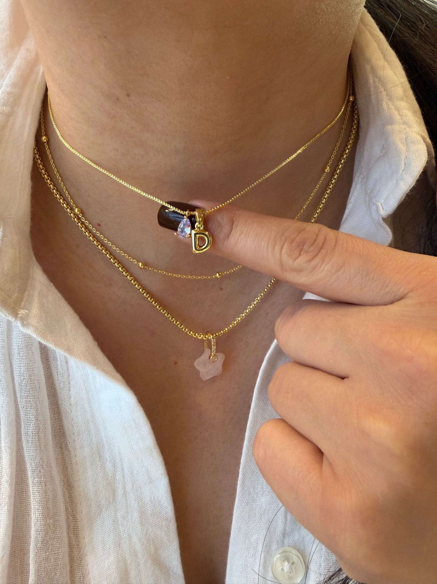 Birthstone Initial Necklace