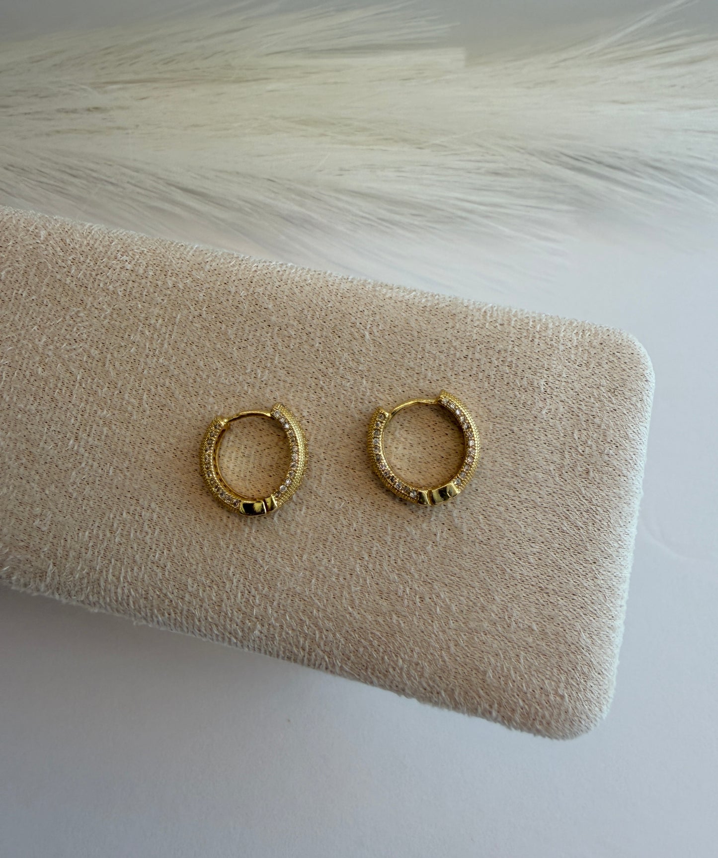 Golden Pavé Hoops