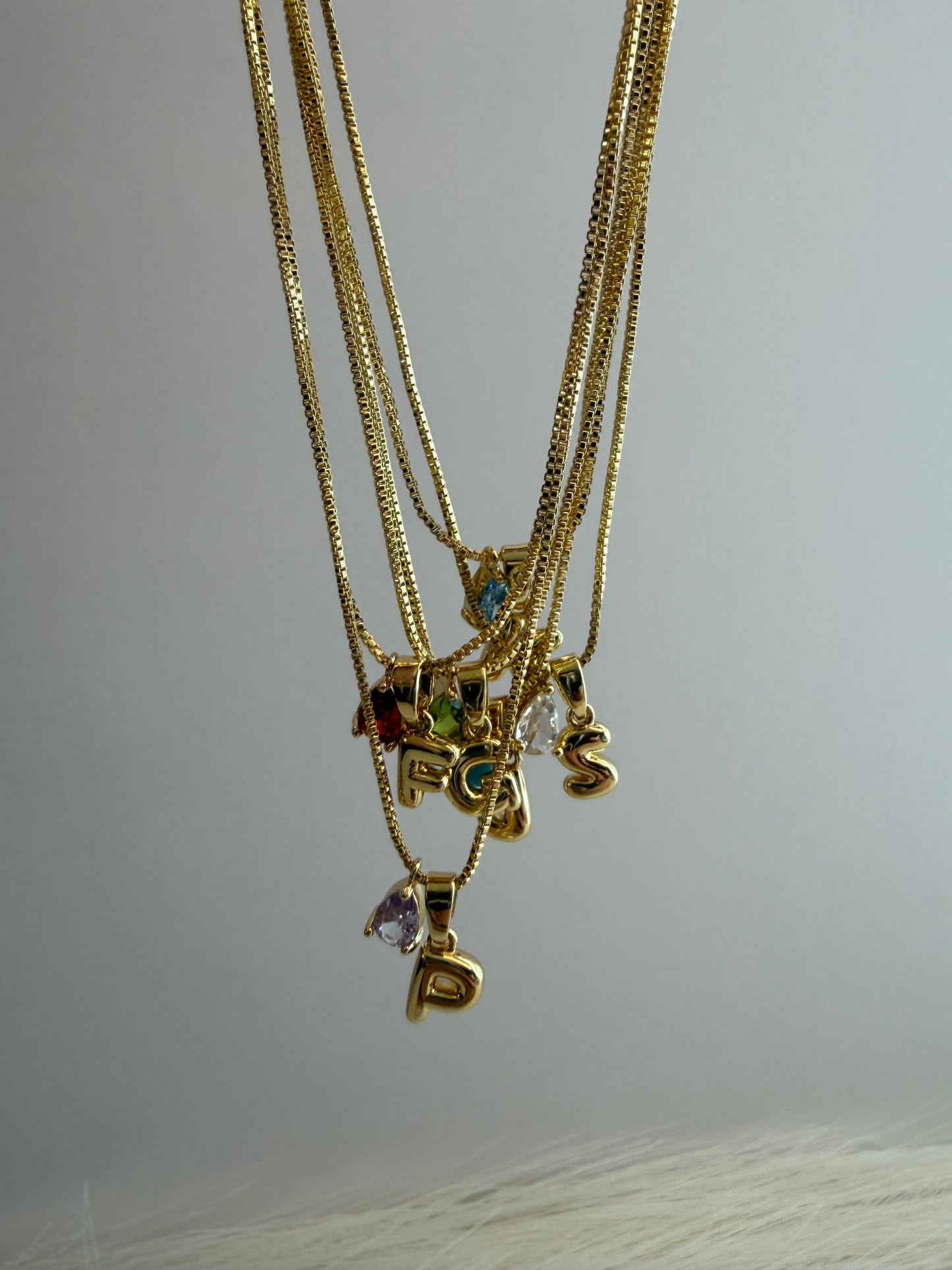 Birthstone Initial Necklace
