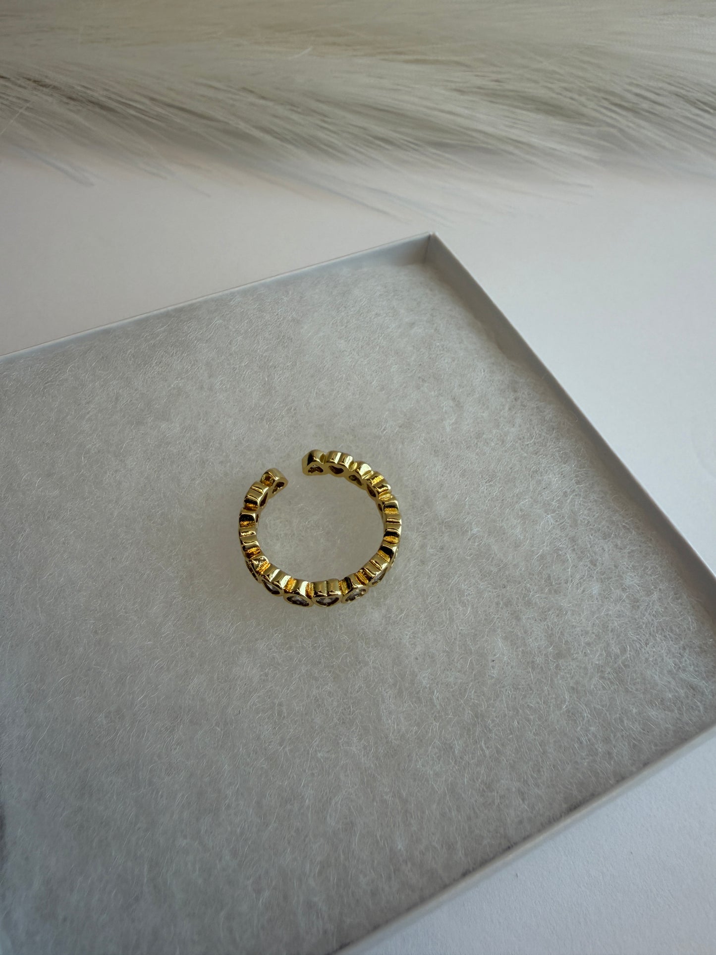 Golden Hearts Adjustable Ring