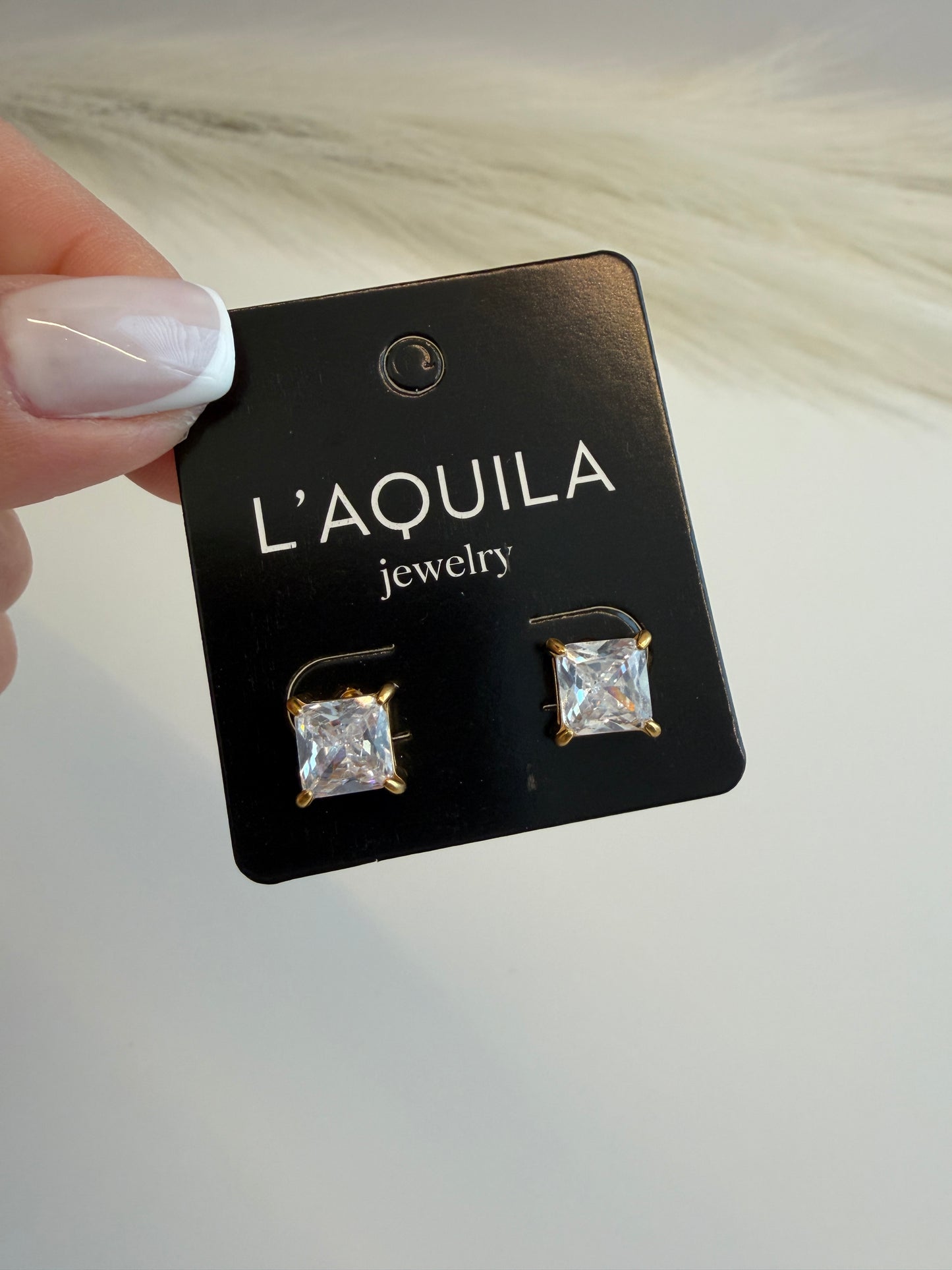 Square zircon Earrings