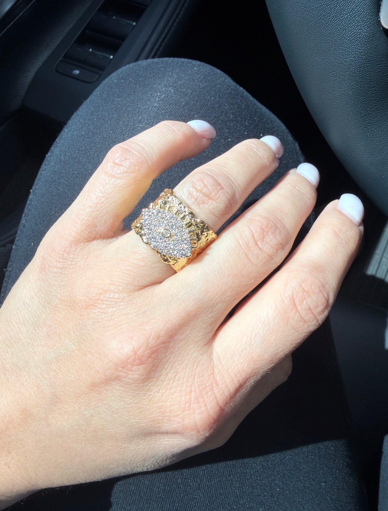 Golden Nazar Ring
