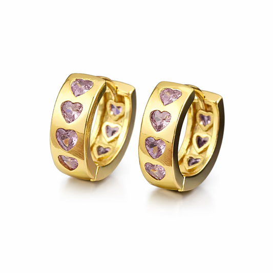 Pink Hearts Hoops