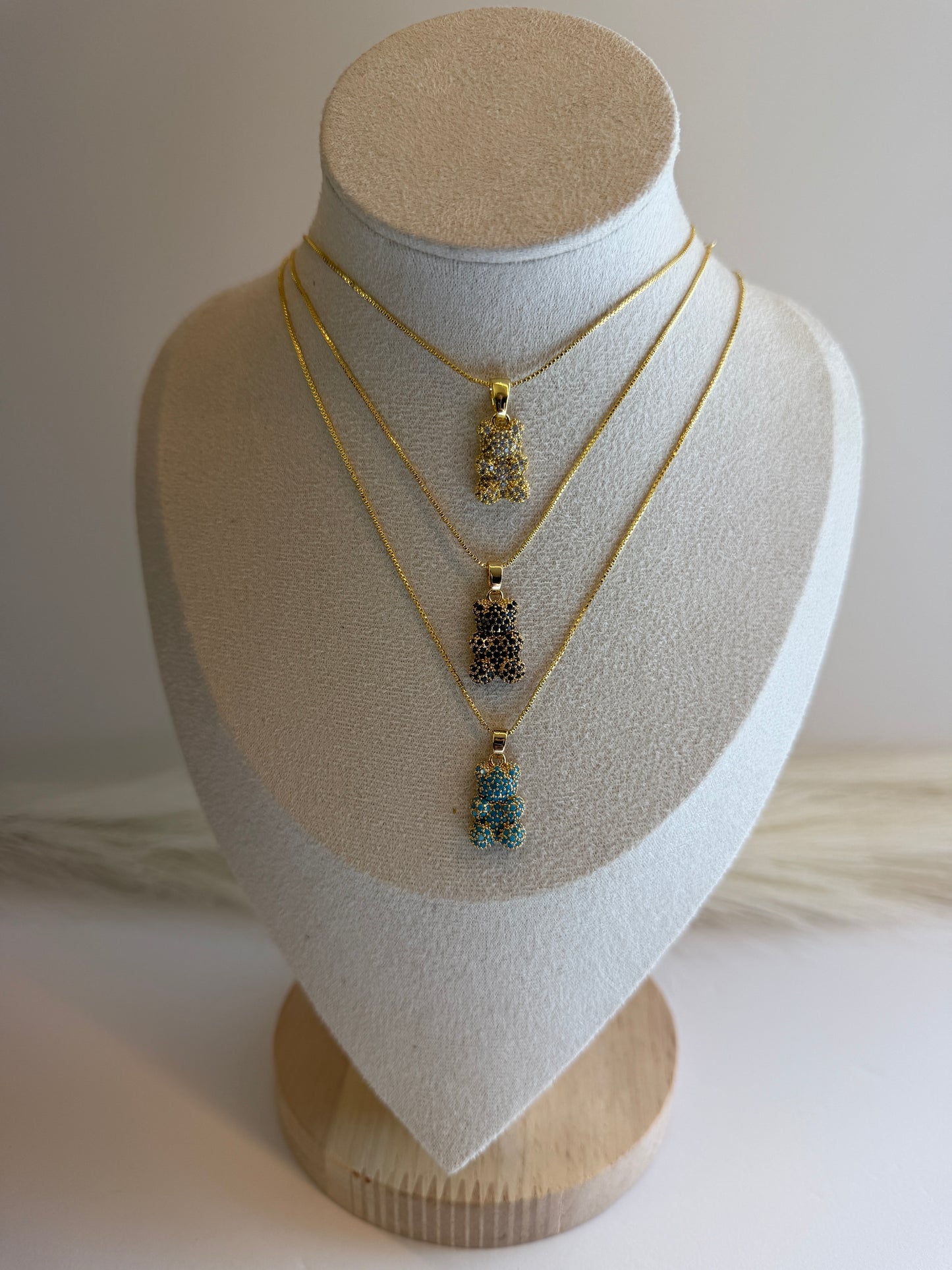 Crystal Teddy Necklace