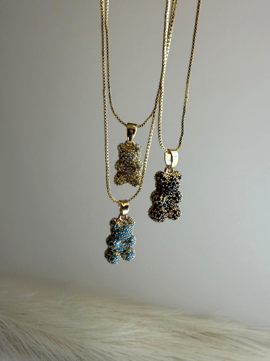 Crystal Teddy Necklace